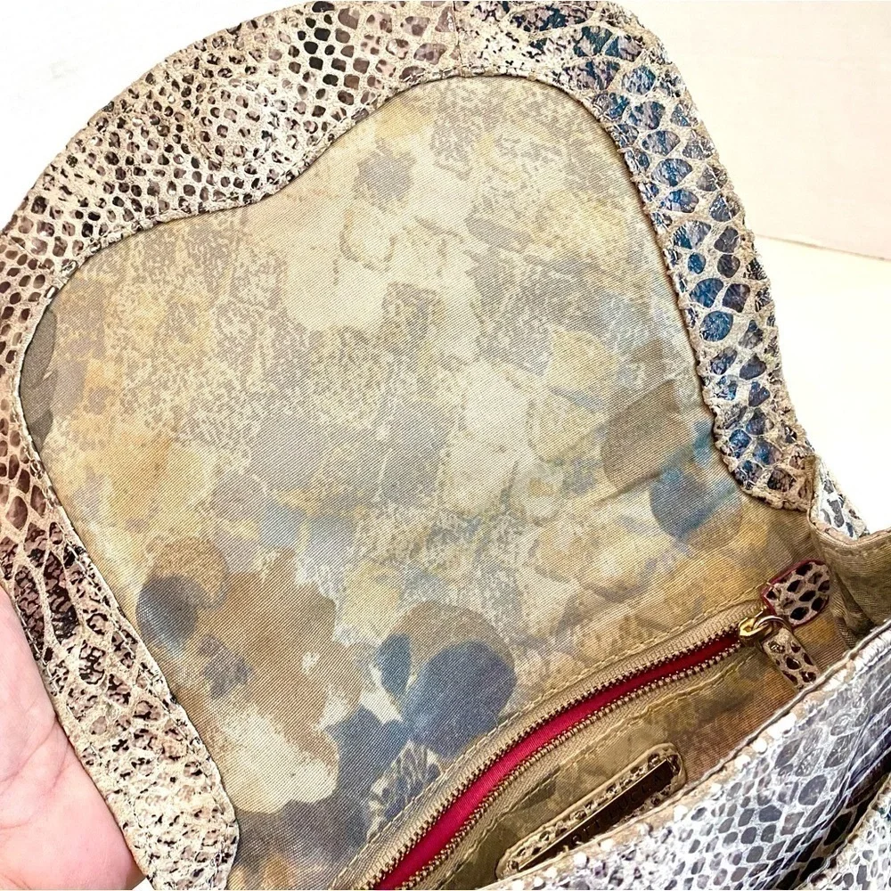 Elliott Lucca Vintage Python Snakeskin Rojo Flap Crossbody